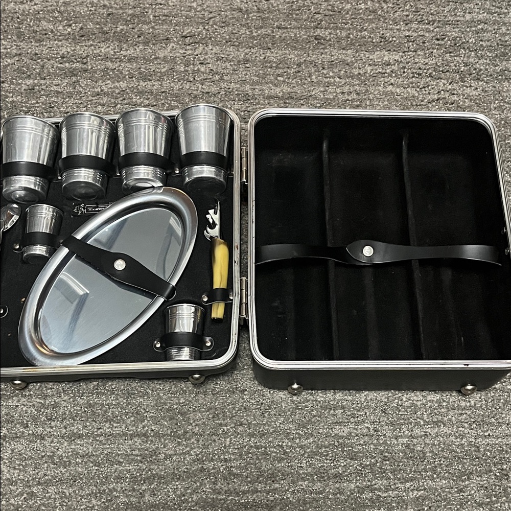 Vintage 1960’s EverWear Travel Bar Set with Case